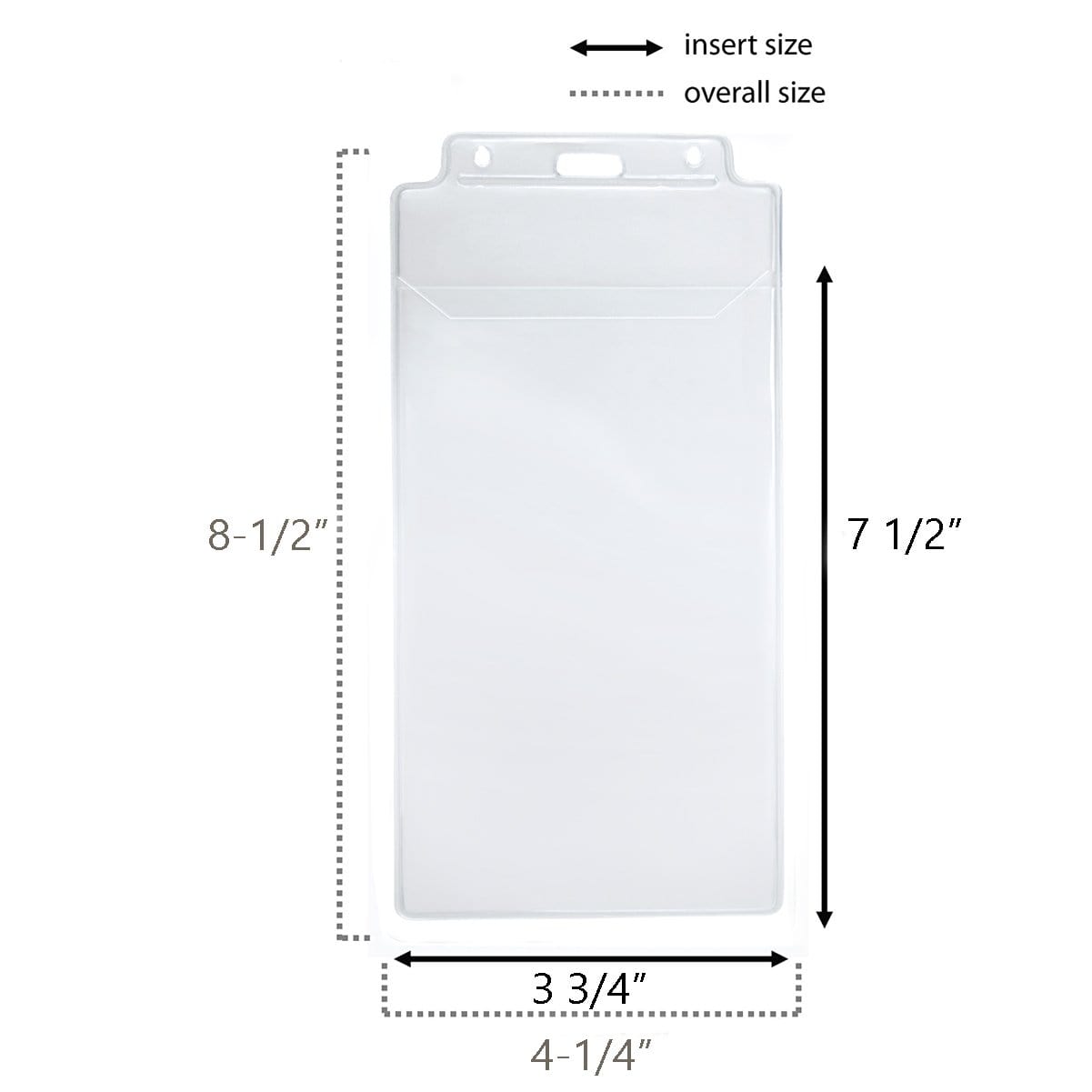 Clear 3 3/4" x 7 1/2" Vinyl Vertical Event Size Holder With Tuck-In Flap (P/N 1840-1600) 1840-1600