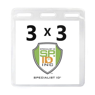 3 X 3 Clear Vinyl Horizontal Large Event Badge Holder (1840-1611)