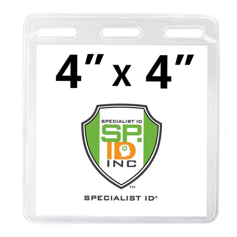 3 1/2" X 5 1/4"  Clear Vertical Large Event Badge Holder (P/N 306-46)