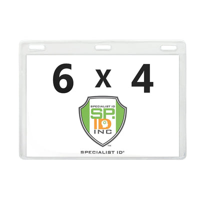 Clear 6X4 Vinyl Horizontal Large Event Badge Holders (1840-1615)