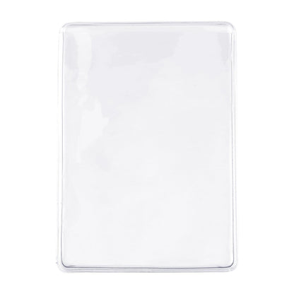 Rectangular white plastic card sleeve with a transparent front cover, functioning perfectly as a Clear Vinyl Business Card Holder - Medicare Card Protective Sleeve (1840-3505).