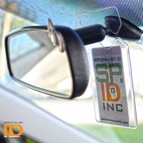 Clear Rigid Vinyl Vertical Vehicle Parking Pass Hang Tag Holder (1840-3600) 1840-3600