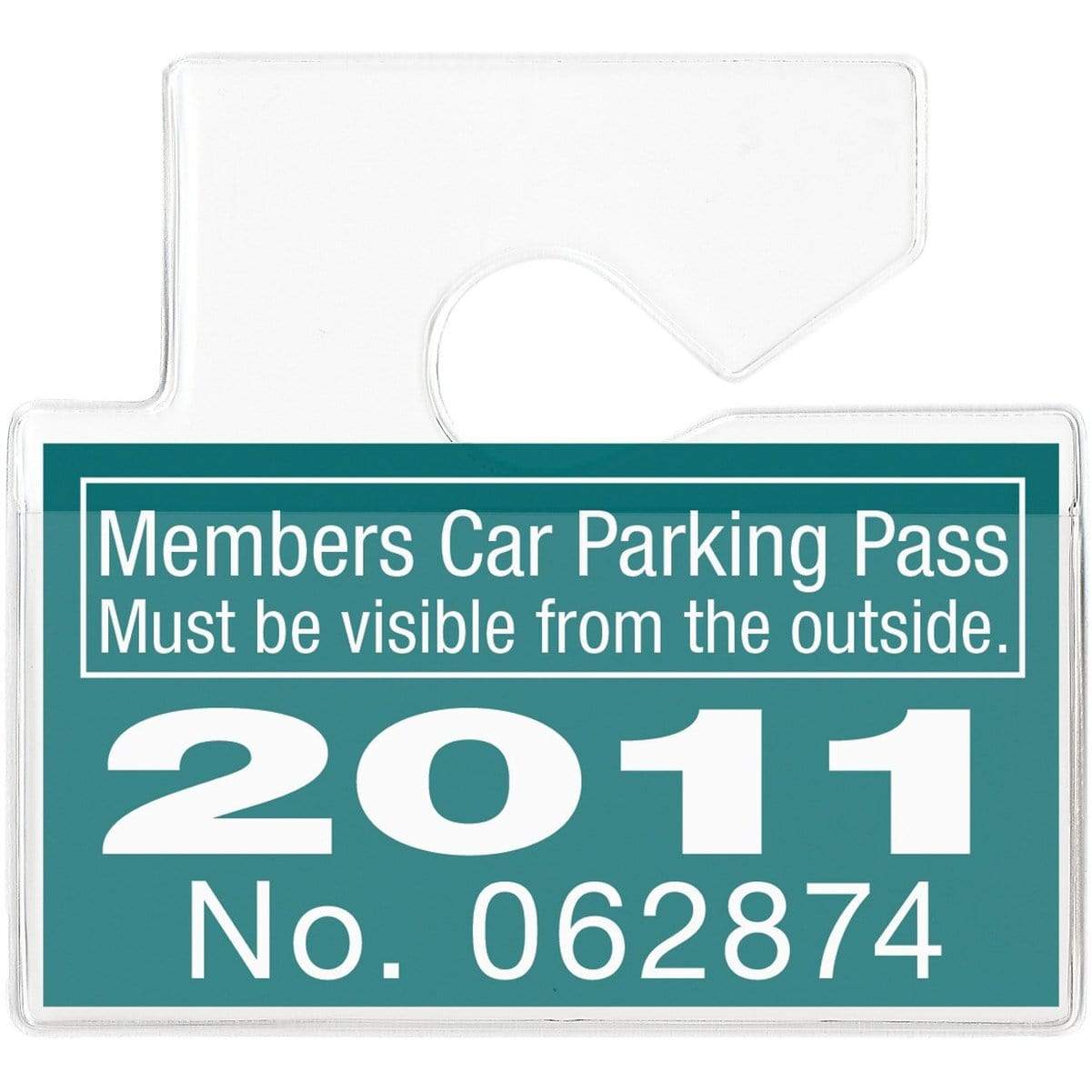 Clear Rigid Vinyl Horizontal Parking Pass Vehicle Hang Tag Holder (1840-3650) 1840-3650