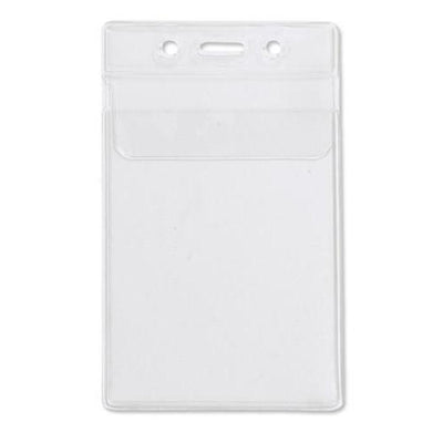 Clear 2 7/8" X 4" Vinyl Vertical Large Badge Holder With Tuck-In Flap (P/N 1840-5150)