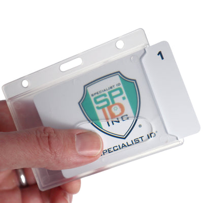 Horizontal Rigid Plastic Badge Holder - Frosted Card Dispenser (P/N 1840-6000)