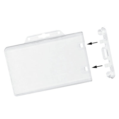 Clear Horizontal Permanent Locking Plastic Card Holder (P/N 1840-6040)