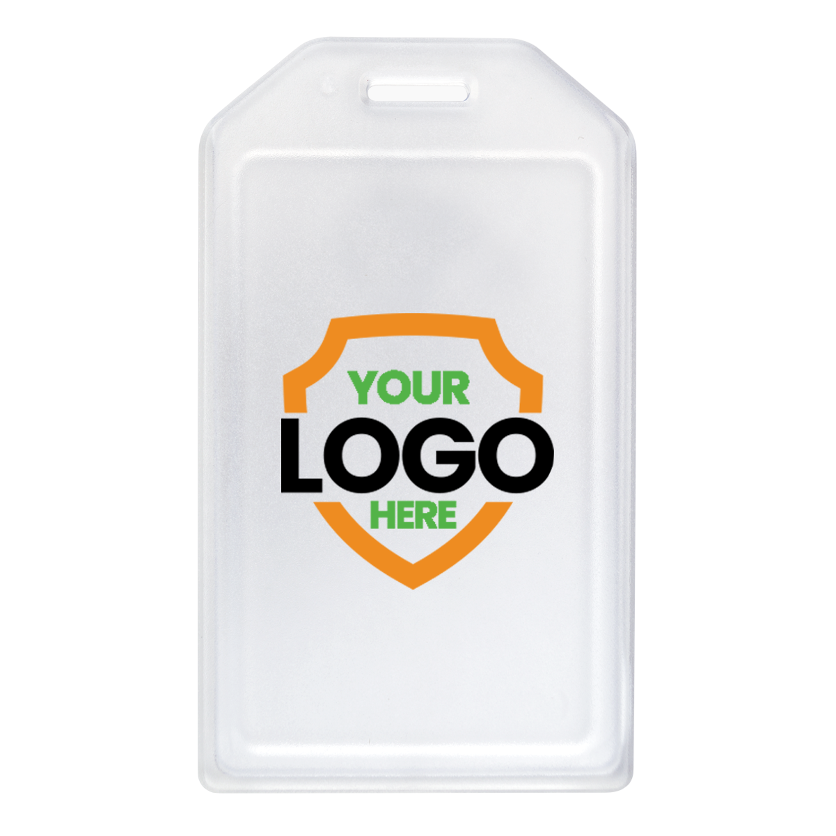 Clear Custom Rigid Plastic Luggage Tag Holder with 6" loop 