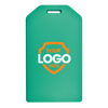 Green Custom Rigid Plastic Luggage Tag Holder with 6