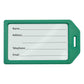 Green Rigid Plastic Luggage Tag Holder with 6" loop (P/N 1840-620X) 1840-6204