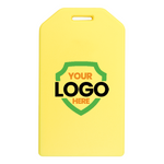 Yellow Custom Rigid Plastic Luggage Tag Holder with 6" loop 
