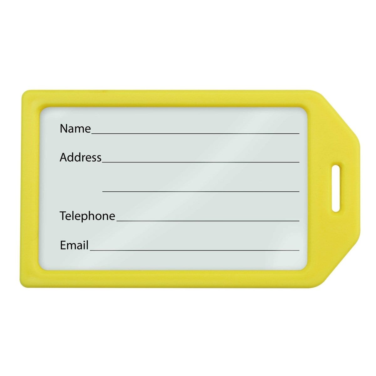 Yellow Rigid Plastic Luggage Tag Holder with 6" loop (P/N 1840-620X) 1840-6209