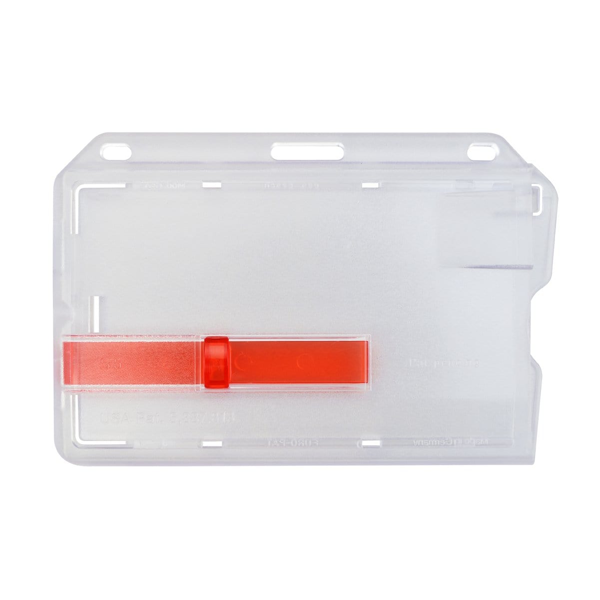 Frosted Horizontal Rigid Plastic Card Dispenser with Red Extractor Slide (1840-6410) 1840-6410