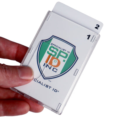 Rigid Dual-Card Vertical Badge Holder (1840-6560)