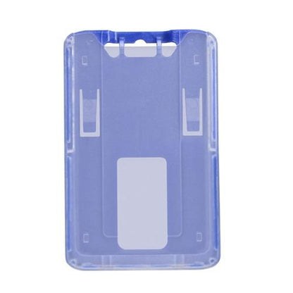 A clear vertical B-Holder Rigid Plastic Vertical Holder (P/N 1840-664X) with two clips and a transparent front, made from rigid plastic. Sold by Specialist ID.