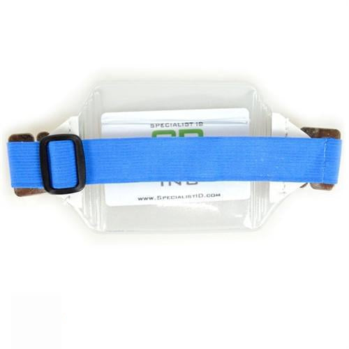Royal Blue Vinyl Horizontal Arm Band Badge Holder With Elastic Strap (P/N 1840-7000) 1840-7000-RBLU