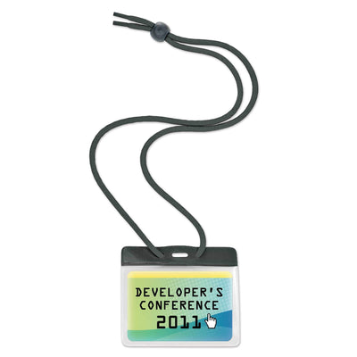 Oversize 3.85" x 2.68" (CR100) Horizontal Color-Coded Badge Holder Lanyard (1860-280X)