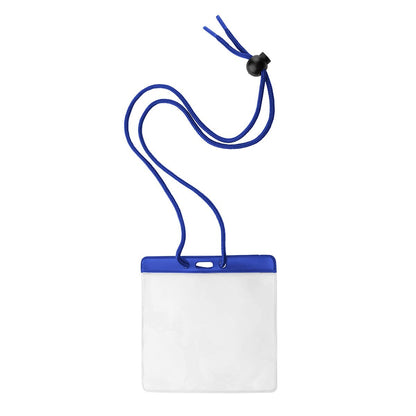 A 4x3 Inch Color Bar Event Badge with Adjustable Lanyard - Extra Large (Max Insert 4 3/8 X 3 1/2) Colored Name Badge with Matching Color Code Lanyard (1860-290X), intended for identification purposes.