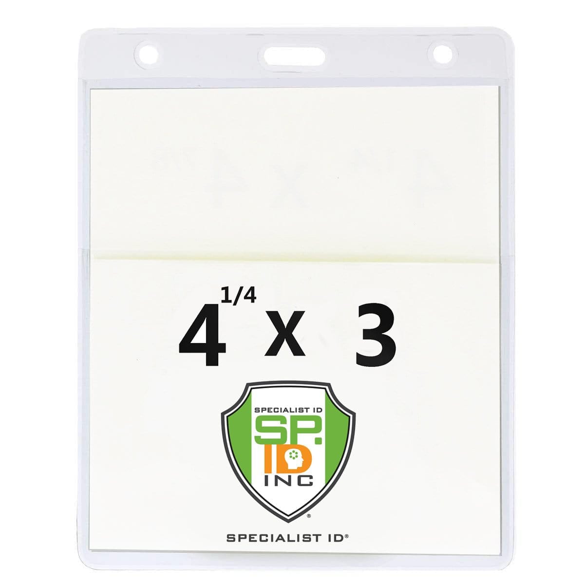 Two Pocket Event Badge Holder with 4x5 and 4x3 Sleeves - Clear Vertical Credential Holder (1860-4000) 1860-4000