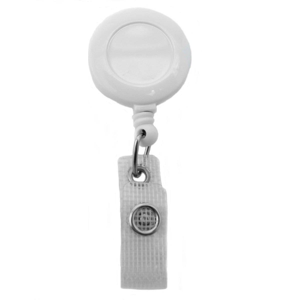 White Badge Reel With Reinforced Vinyl Strap and Belt Clip (P/N 2120-300X) 2120-3008
