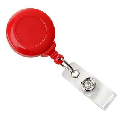A "No Twist" Badge Reel With Clear Vinyl Strap And Belt Clip (P/N 2120-305X) with a clear plastic holder and a convenient belt clip. Sold by Specialist ID.