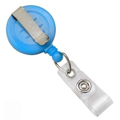 Neon badge reel with clear vinyl strap and snap attachment, 2120-308X