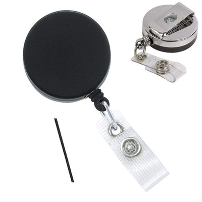 Black Chrome Heavy Duty Badge Reel with Belt Clip (2120-3300)