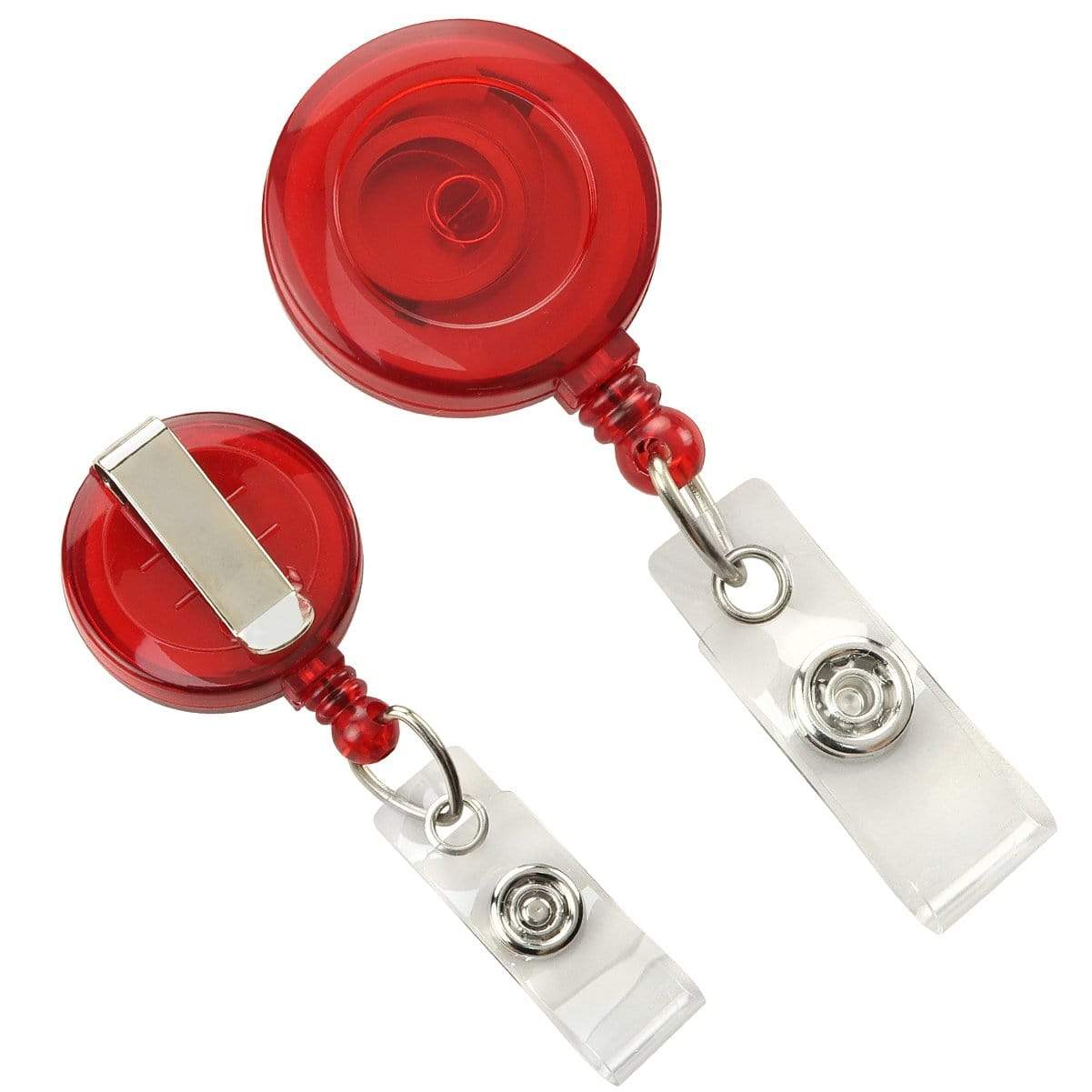 Translucent Red Translucent Retractable Badge Reel With Belt Clip (P/N 2120-360X) 2120-3606