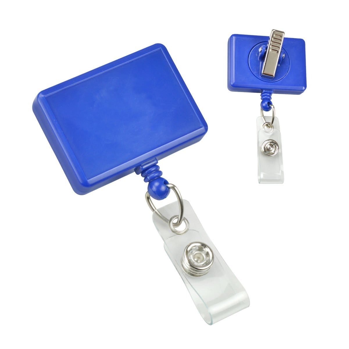 Royal Blue Rectangle Retractable Badge Reel With Rotating Swivel Clip (P/N 2120-390X) 2120-3902
