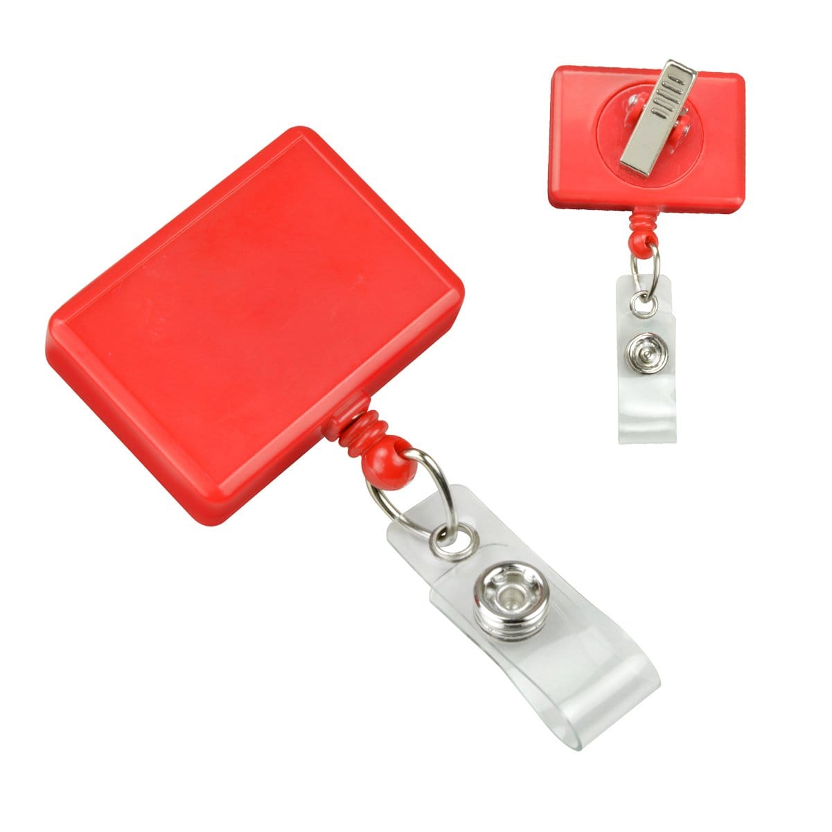 Red Rectangle Retractable Badge Reel With Rotating Swivel Clip (P/N 2120-390X) 2120-3906