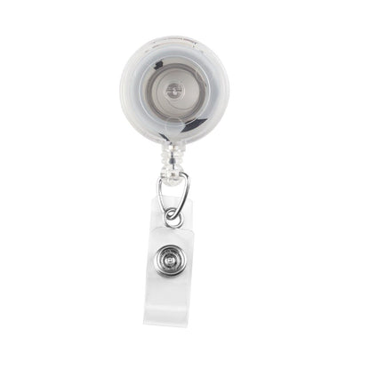 Translucent White (clear) Translucent Retractable Badge Reel with Non-Swivel Spring Clip (P/N 2120-473X) 2120-4730