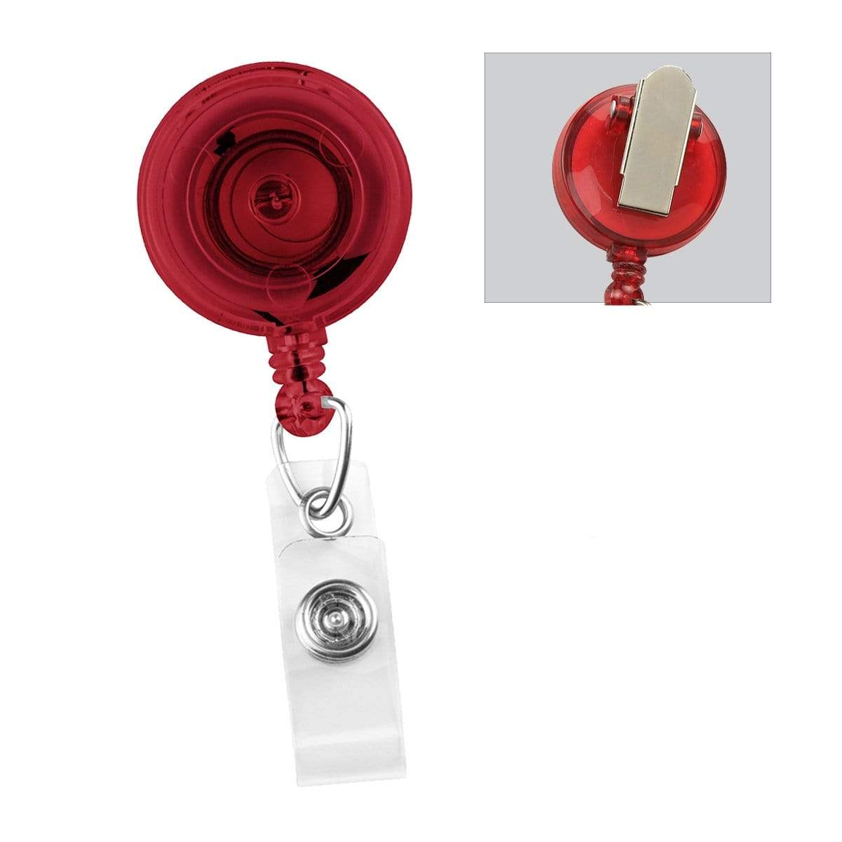 Translucent Retractable Badge Reel with Non-Swivel Spring Clip (p/n 2120-473X)