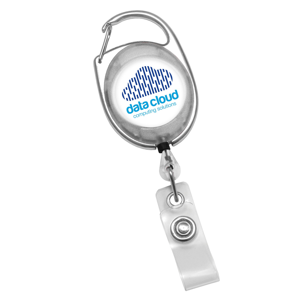 Custom Printed Oval Shaped Carabiner Badge Reels - Online Designer - Add  Personalized Logo or Graphic - Black