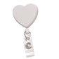 White Heart Shaped Badge Reel With Rotating Spring Clip (P/N 2120-761X) 2120-7618