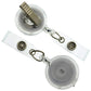 Two Translucent Badge Reels with Swivel Clips (P/N 2120-762X), displayed against a plain white background.