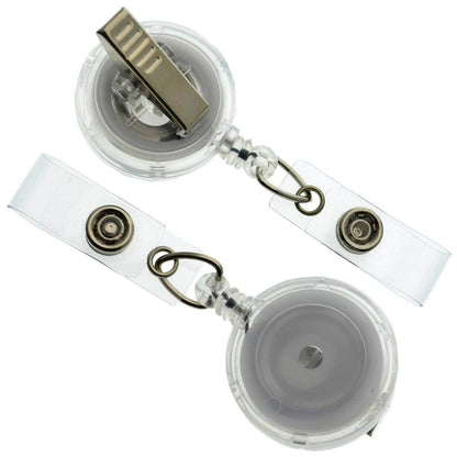 Translucent Badge Reel with Swivel Clip (P/N 2120-762X) - Translucent White  (clear)