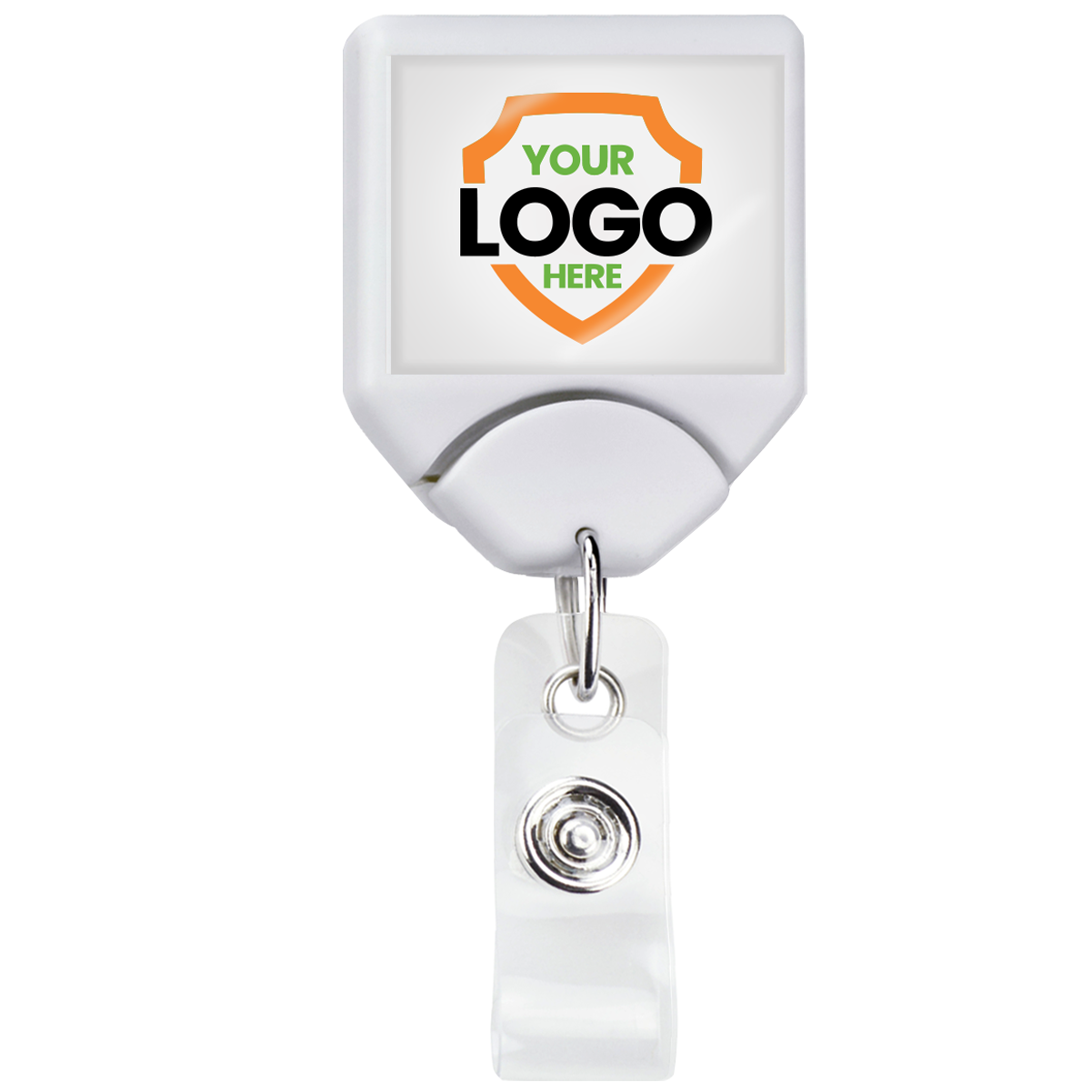 Personalized B-REEL Retractable Badge Reel with Belt Clip - Upload Your Logo