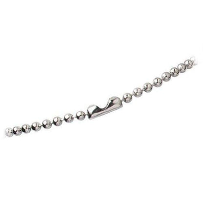 A Nickel-Plated Steel Beaded Neck Chain, Length 36" (P/N 2125-2000) featuring spherical beads and a sturdy central clasp, isolated on a white background. This durable accessory is perfect for ID badge applications.