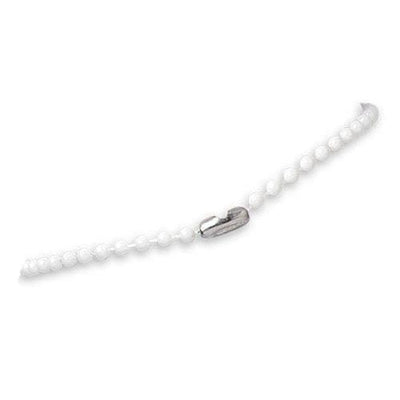 White Plastic Beaded Neck Chain, Length 30" (762Mm), Bead Size 2.5Mm (P/N 2130-1008)