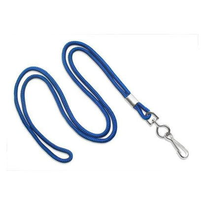 A Standard Non-Breakaway Round Lanyard with a Metal Swivel Hook (2135-300X) with a braided lanyard design and a silver metal clip at one end.