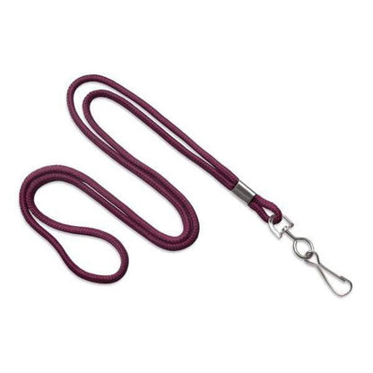 A Standard Non-Breakaway Round Lanyard with a Metal Swivel Hook (2135-300X) with a metal swivel hook attached at one end.