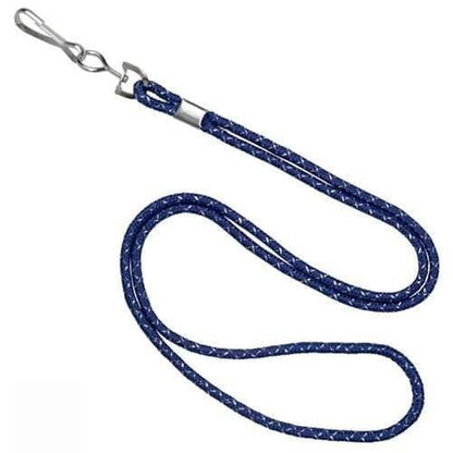 A Silver Metallic Round Non-Breakaway Lanyard With Swivel Hook - Economy Lanyards with Pizazz!  2135-302X, designed for attaching to a collar or harness. Sold by Specialist ID.