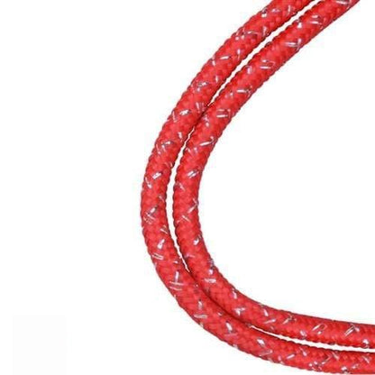 Close-up of two intertwined Silver Metallic Round Non-Breakaway Lanyards With Swivel Hooks - Economy Lanyards with Pizazz! 2135-302X with white speckles on a white background, connected by a swivel hook.