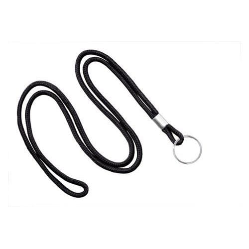 Black Round Lanyard w Steel Key / Split Ring (P/N 2135-310X) 2135-3101