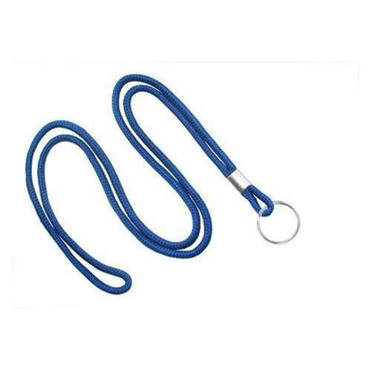 A Thin Round Lanyard with Keychain Split Ring (2135-310X) with a nickel plated steel split ring at one end, perfect for holding keys, ID cards, or similar items. Sold by Specialist ID.