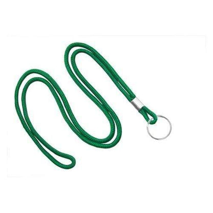 A Thin Round Lanyard with Keychain Split Ring (2135-310X) with a nickel plated steel split ring attachment. Sold by Specialist ID.