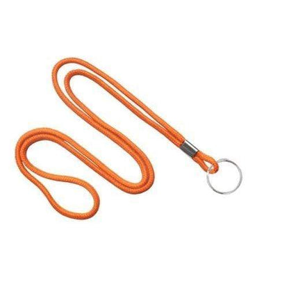 A Thin Round Lanyard with Keychain Split Ring (2135-310X) with a nickel-plated steel split ring attachment. Sold by Specialist ID.