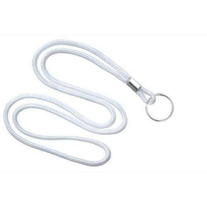 A Thin Round Lanyard with Keychain Split Ring (2135-310X) with a nickel plated steel split ring. Sold by Specialist ID.