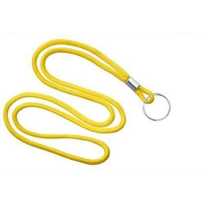A Thin Round Lanyard with Keychain Split Ring (2135-310X) with a nickel-plated steel split ring attachment at one end. Sold by Specialist ID.