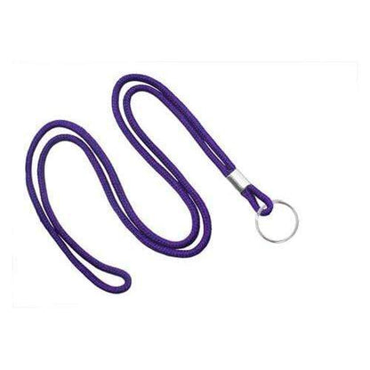 A Thin Round Lanyard with Keychain Split Ring (2135-310X) with a nickel plated steel split ring attached at one end. Sold by Specialist ID.