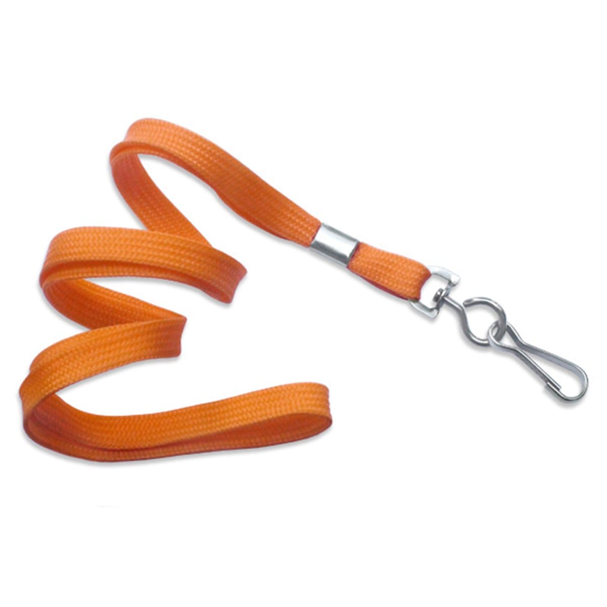 Orange Flat Braid Woven Non-Breakaway Lanyard With a Steel Swivel Hook (P/N 2135-350X) 2135-3505
